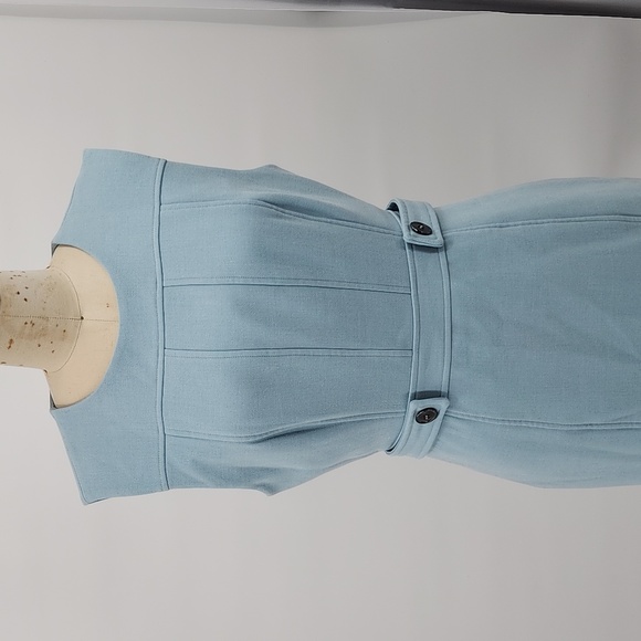Toccin NY Sky Blue Belted Shift Dress Size 6 - Picture 2 of 7